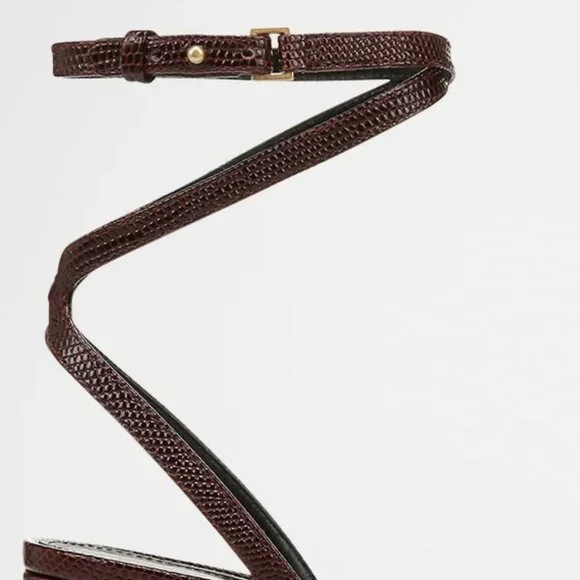 NIB$395 VERONICA BEARD Colette Wraparound Ankle Strap Point Toe Pump In Acai 5.5